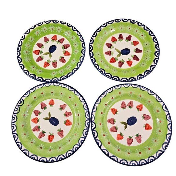 Pfaltzgraff Sommersby Strawberry 8.5”Stoneware Salad Luncheon Plates Set of 4 - Picture 8 of 16